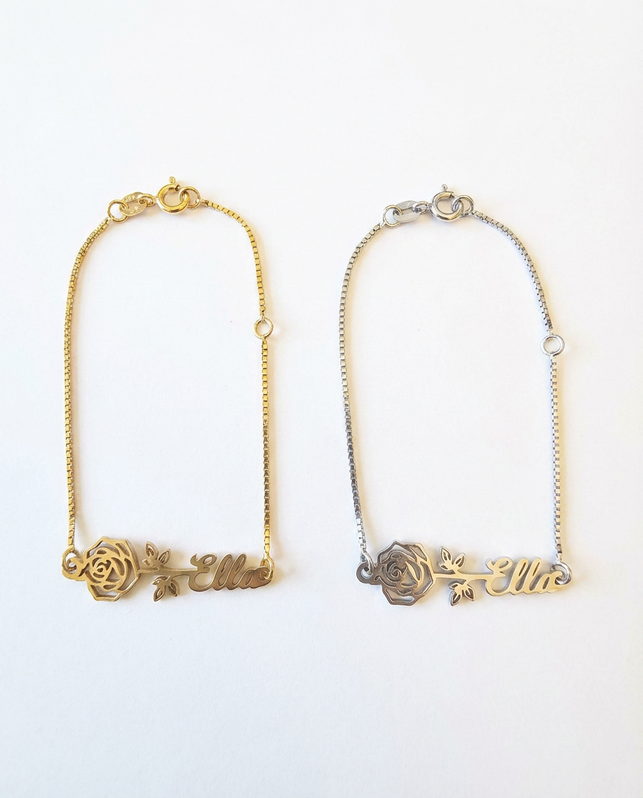 Floral Name Bracelet