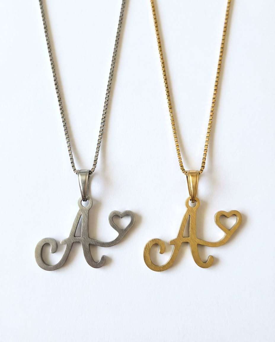 Letter Heart Necklace