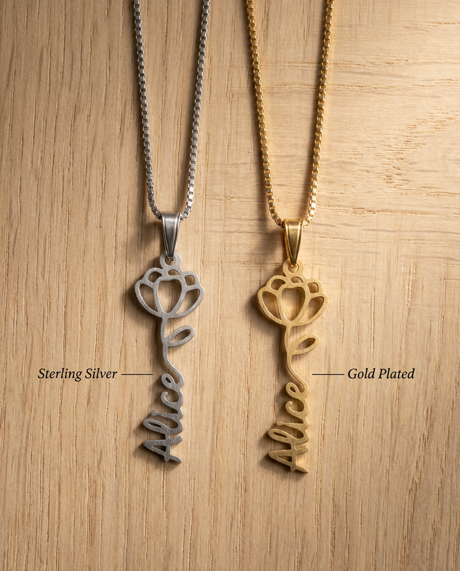 Floral Name Necklace