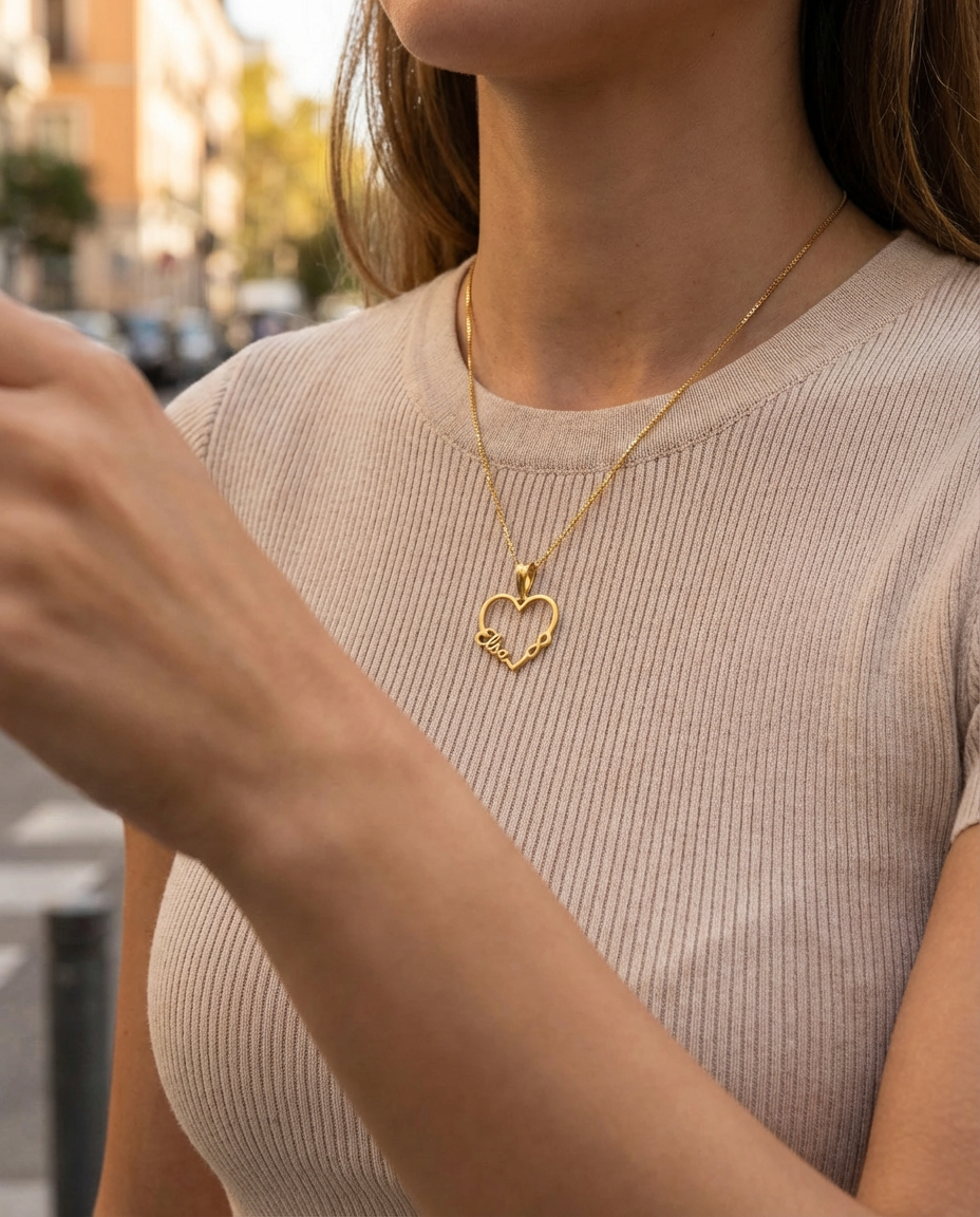 Infinity Heart Name Necklace