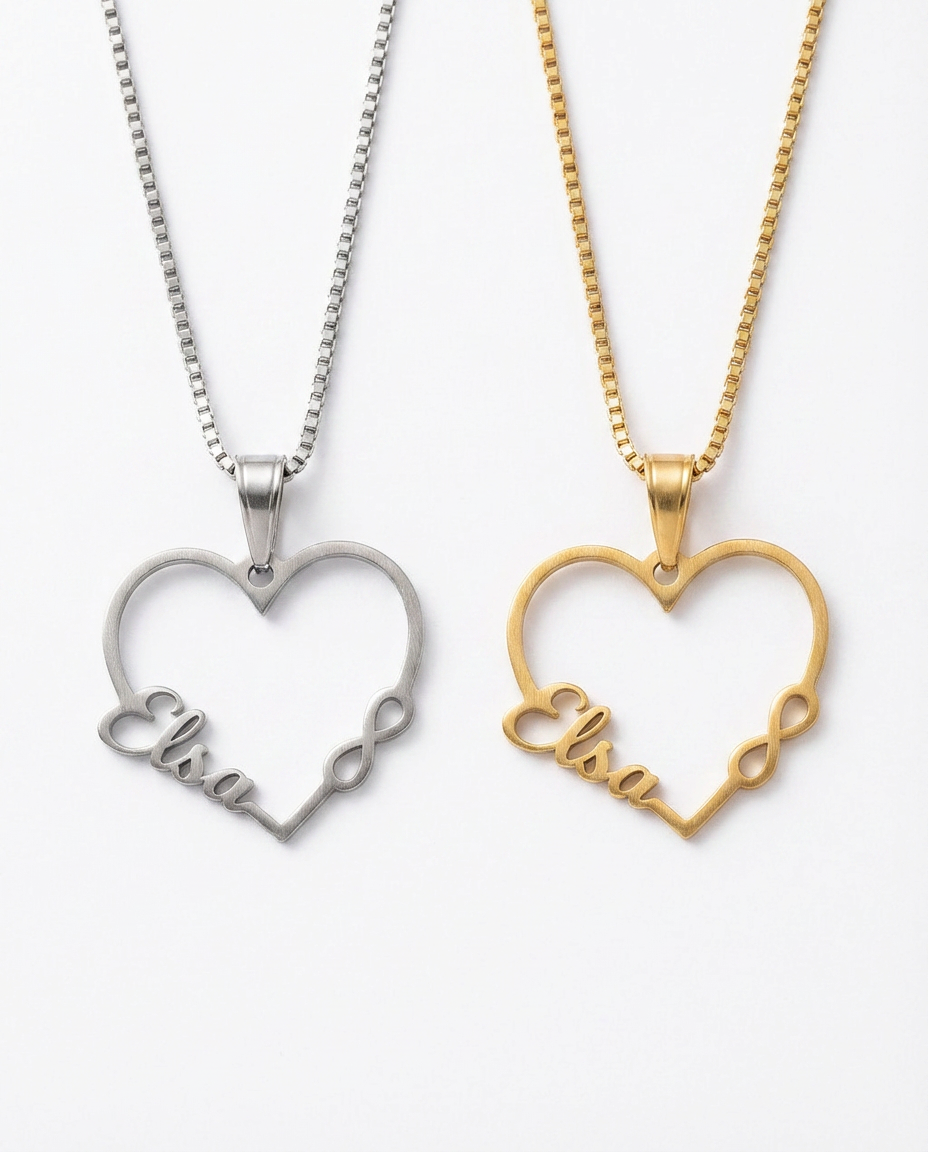 Infinity Heart Name Necklace
