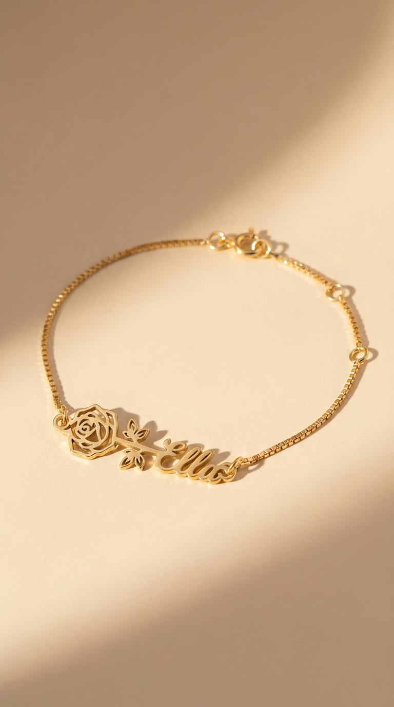 Floral Name Bracelet