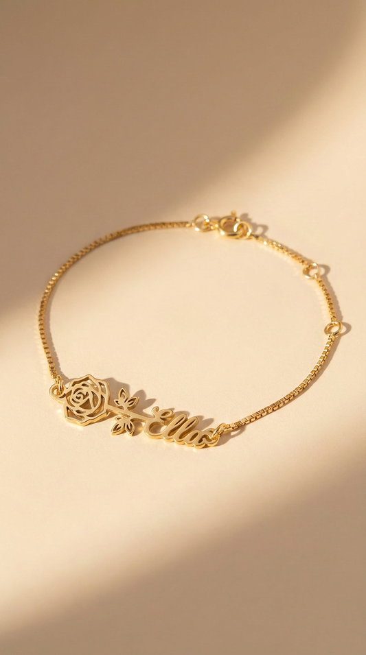 Floral Name Bracelet