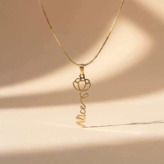 Floral Name Necklace
