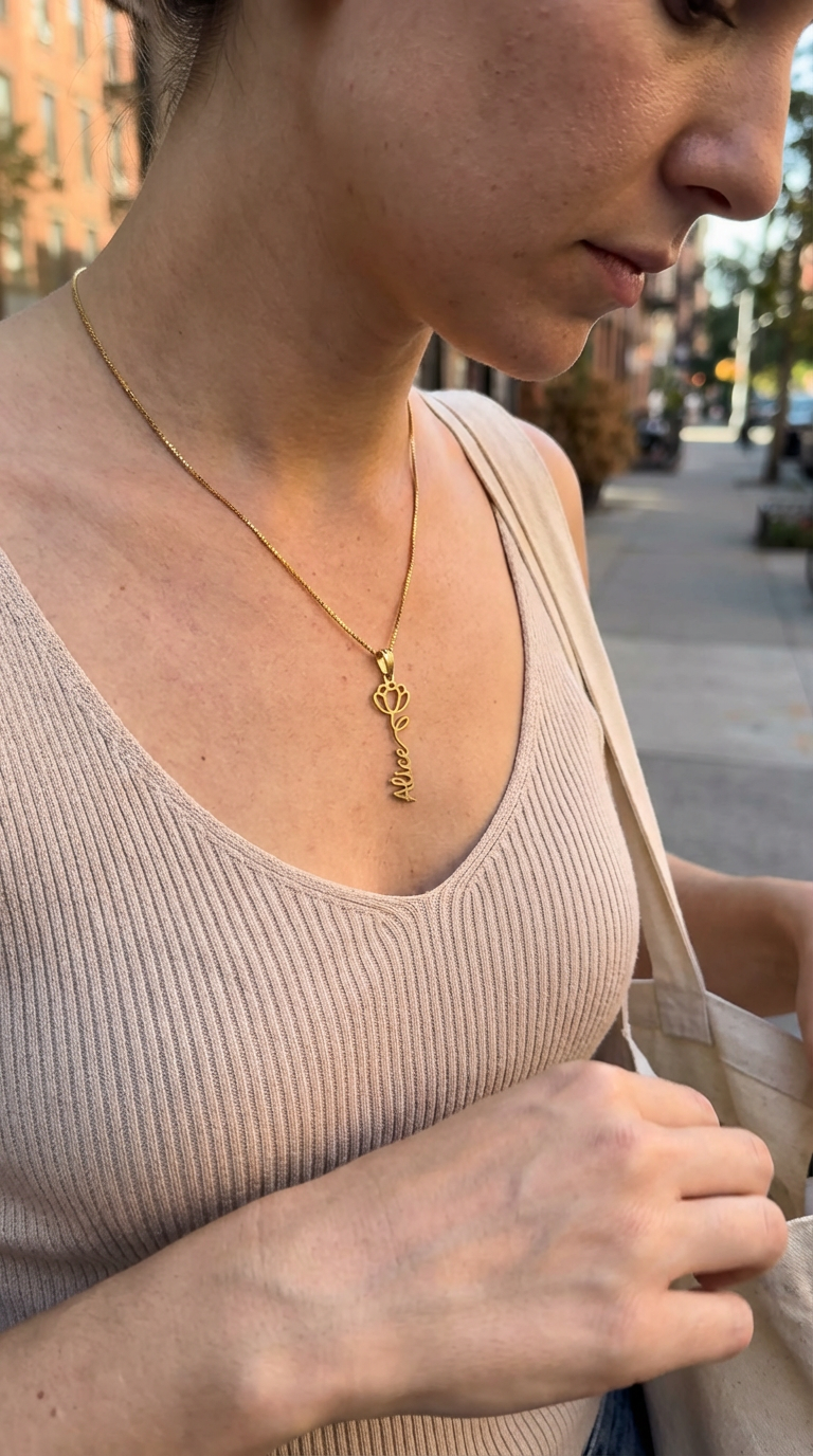 Floral Name Necklace