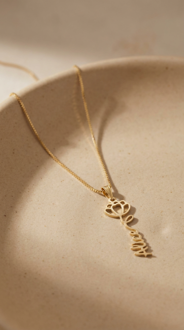 Floral Name Necklace