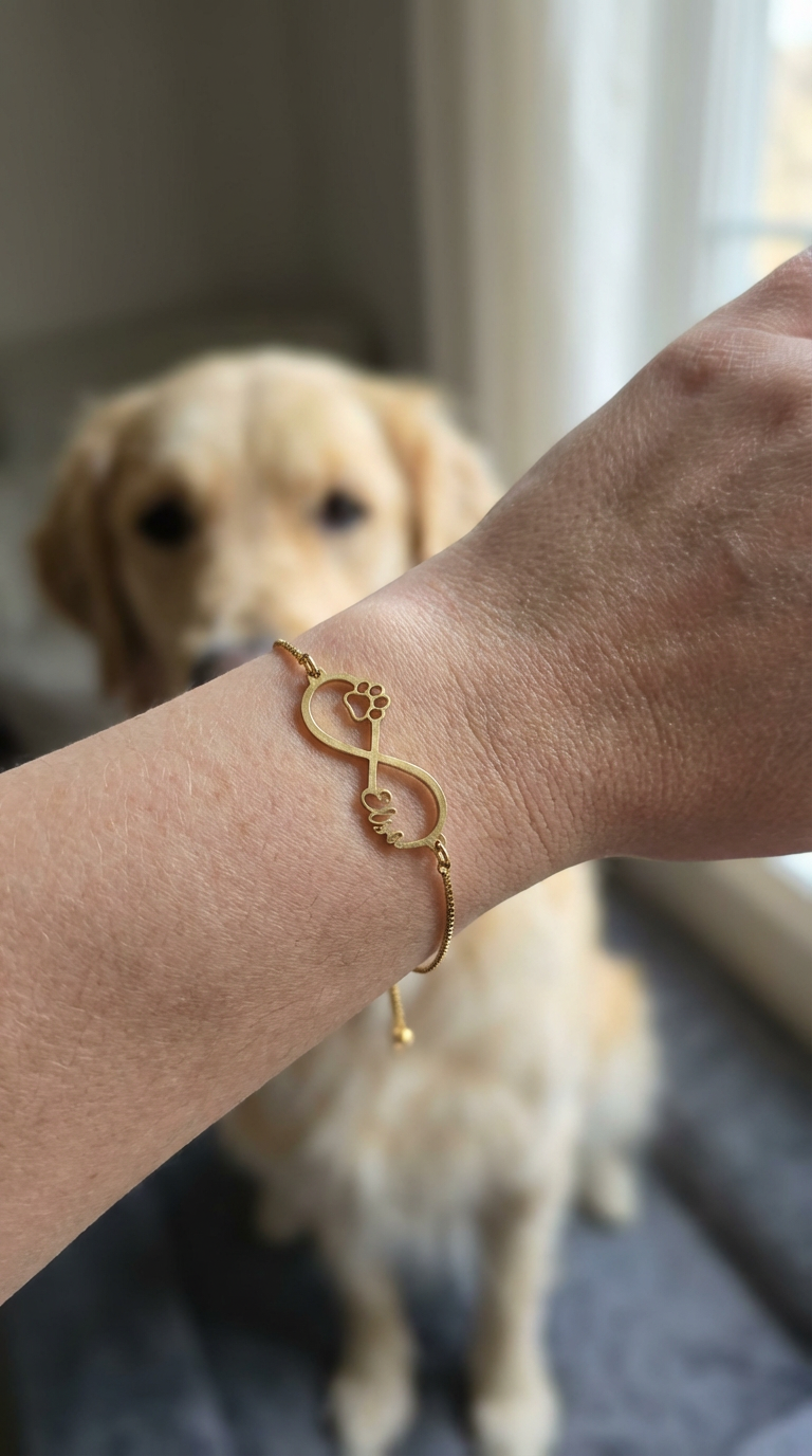 Infinity Paw Name Bracelet