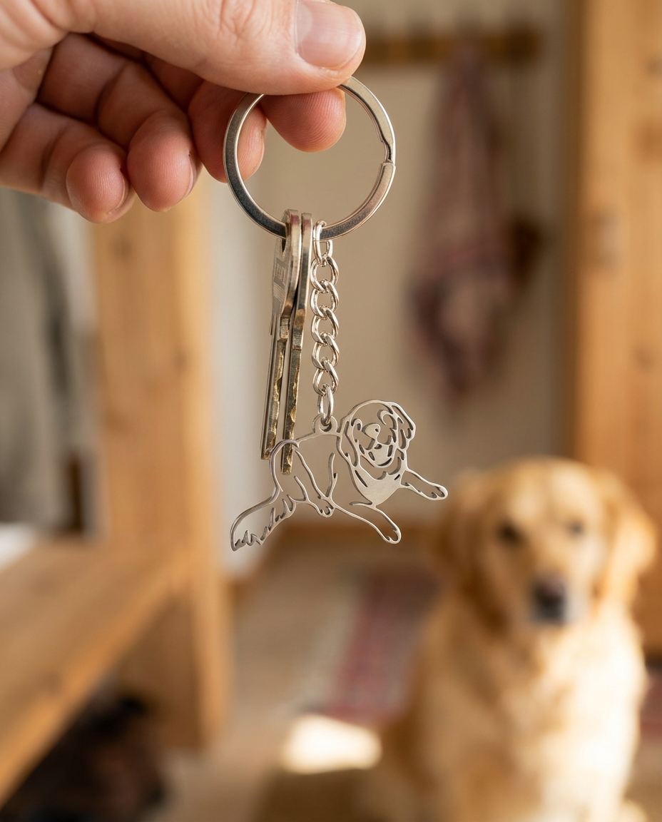 Line-cut Pet Keychain