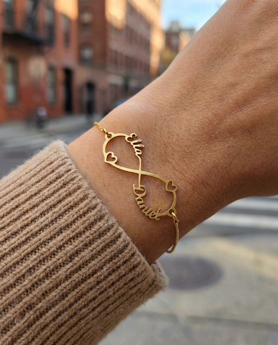 Infinity Heart Name Bracelet