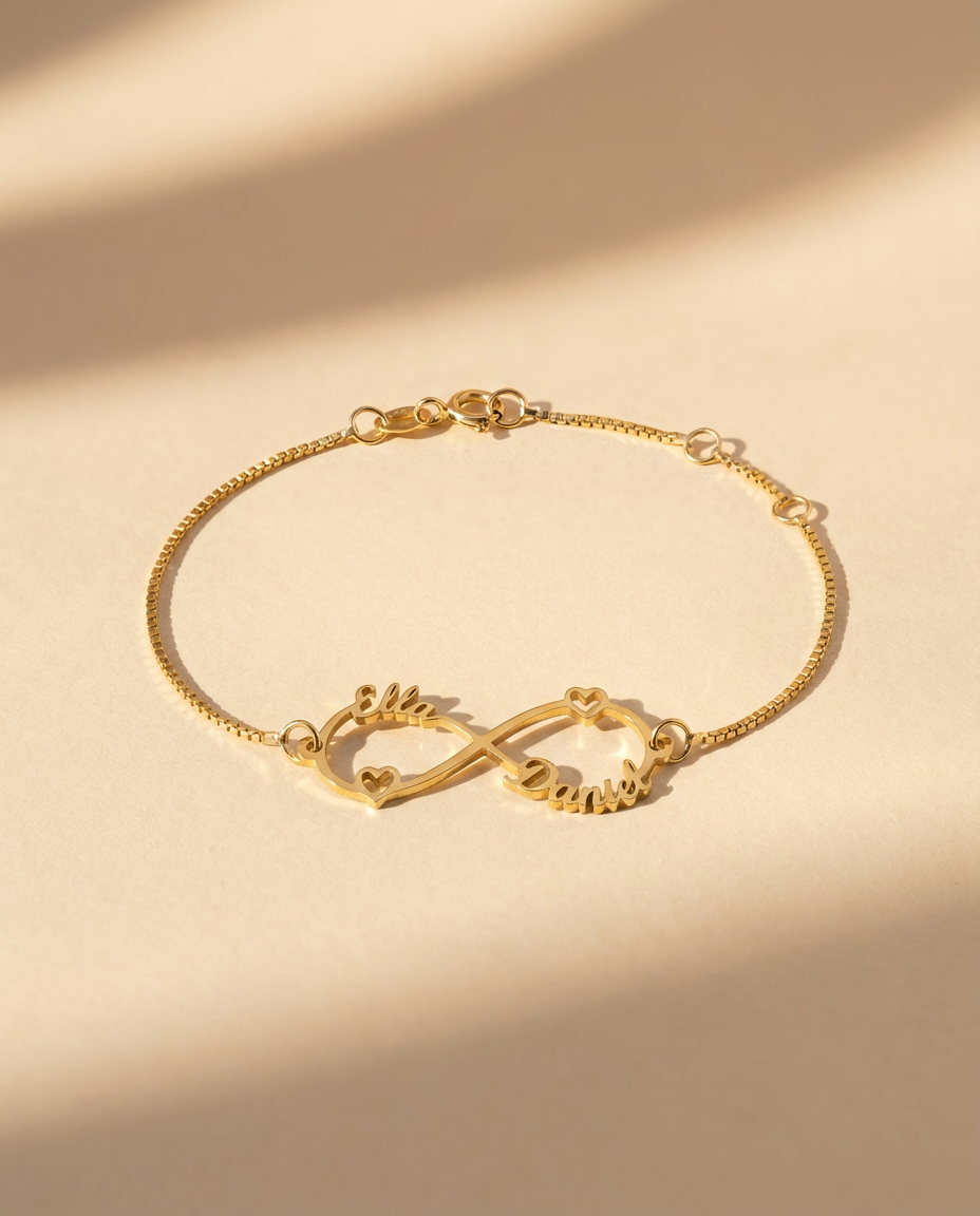 Infinity Heart Name Bracelet