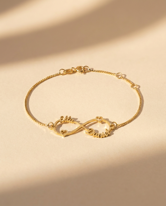 Infinity Heart Name Bracelet
