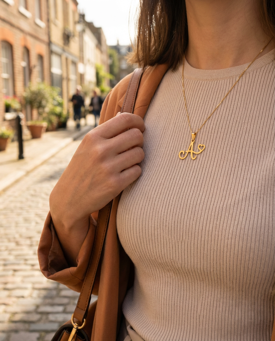 Letter Heart Necklace