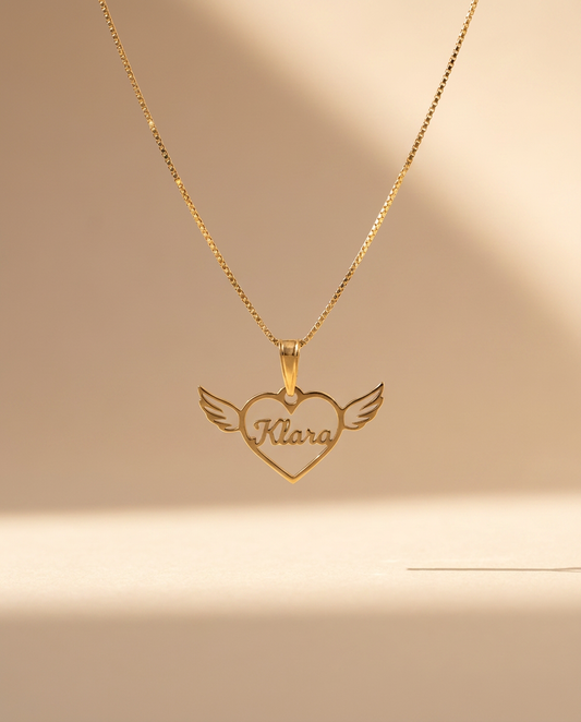 Angel Heart Name Necklace