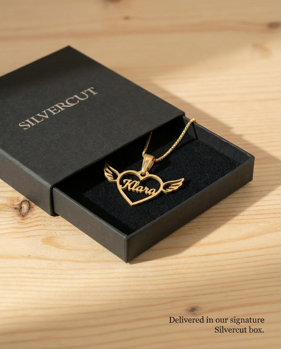 Angel Heart Name Necklace