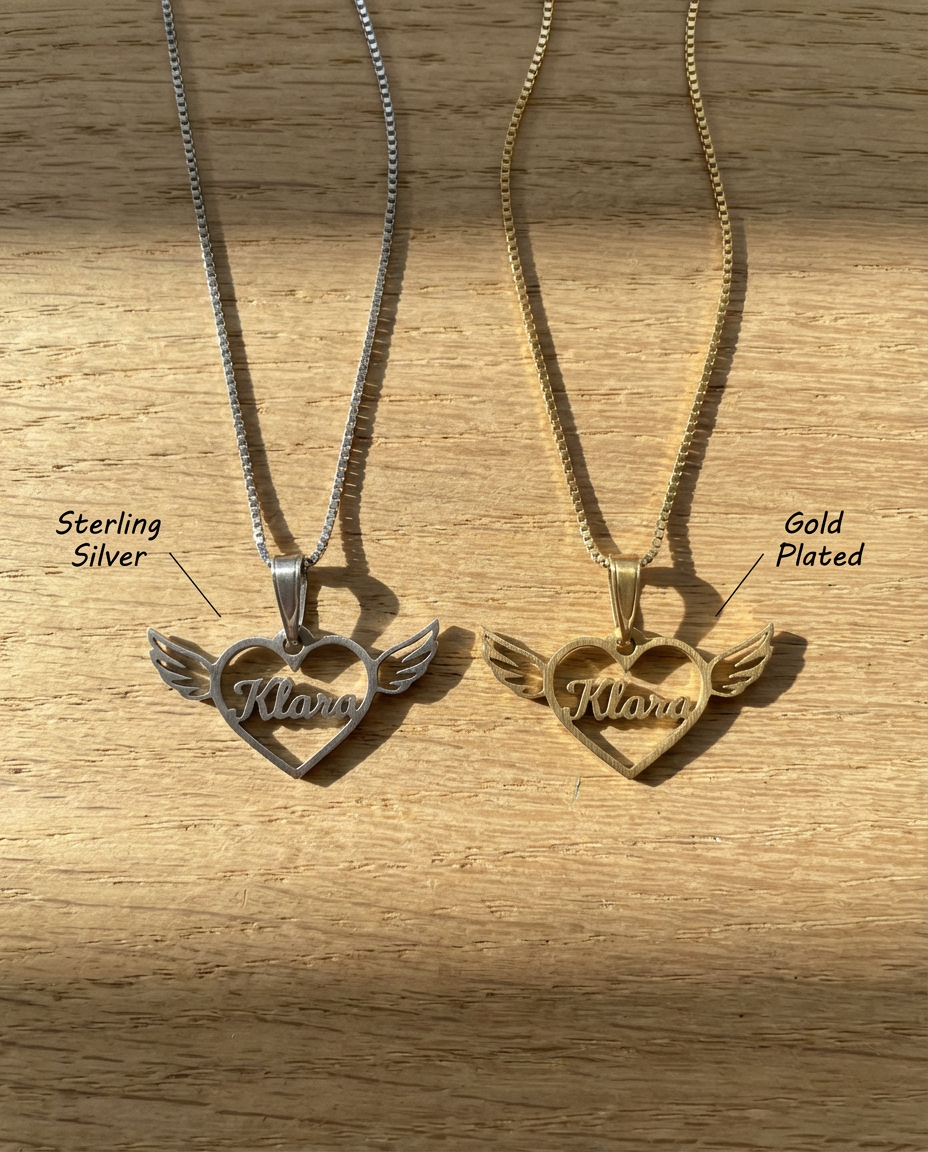Angel Heart Name Necklace