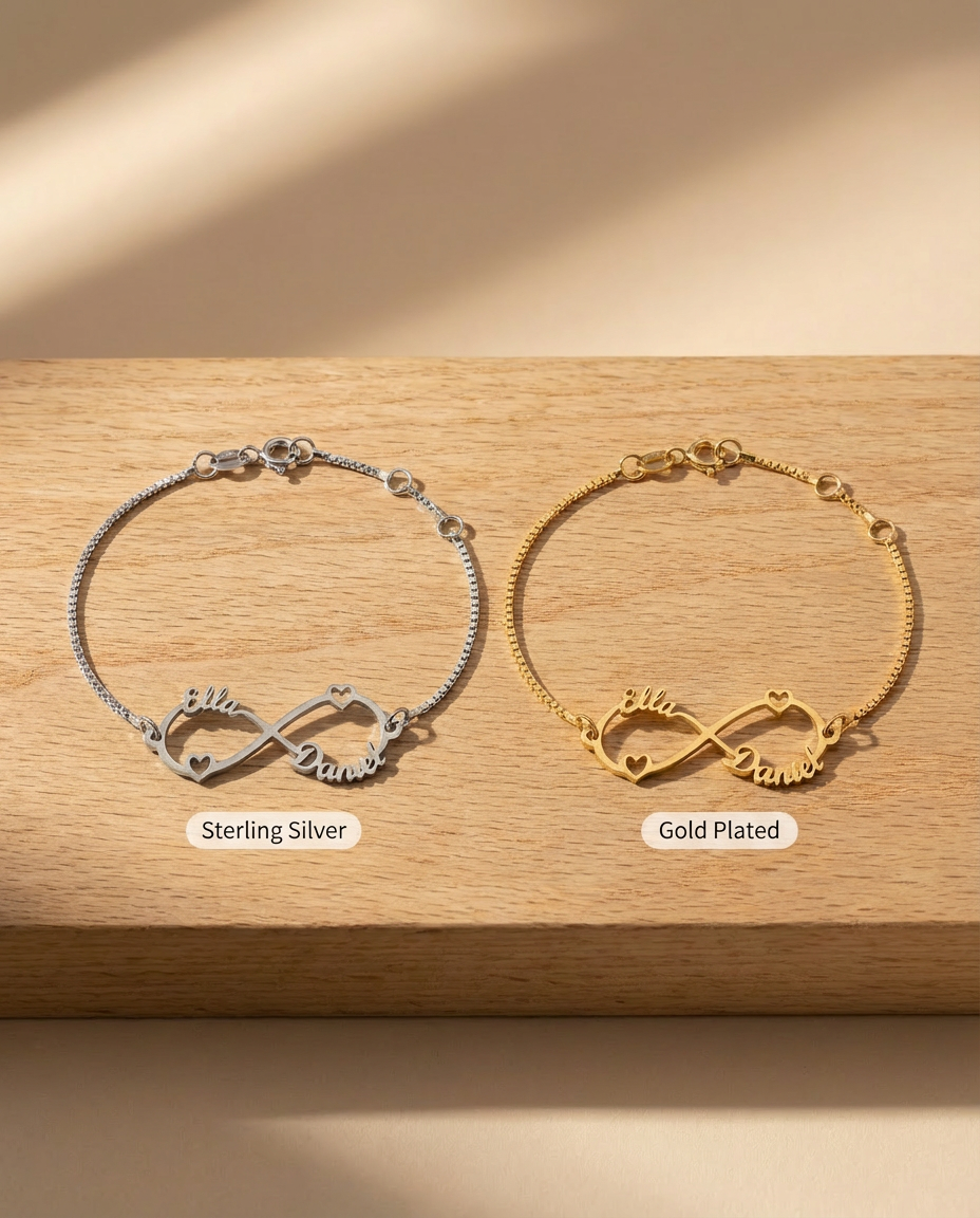 Infinity Heart Name Bracelet