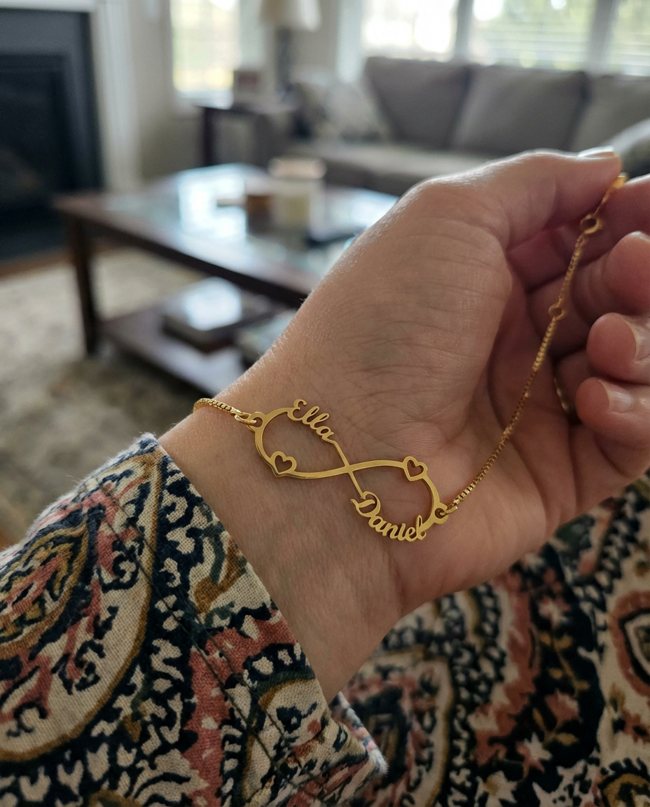 Infinity Heart Name Bracelet