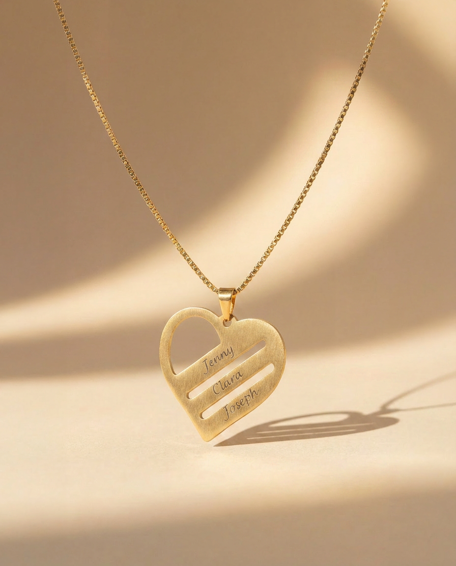 Heart Necklace with Names