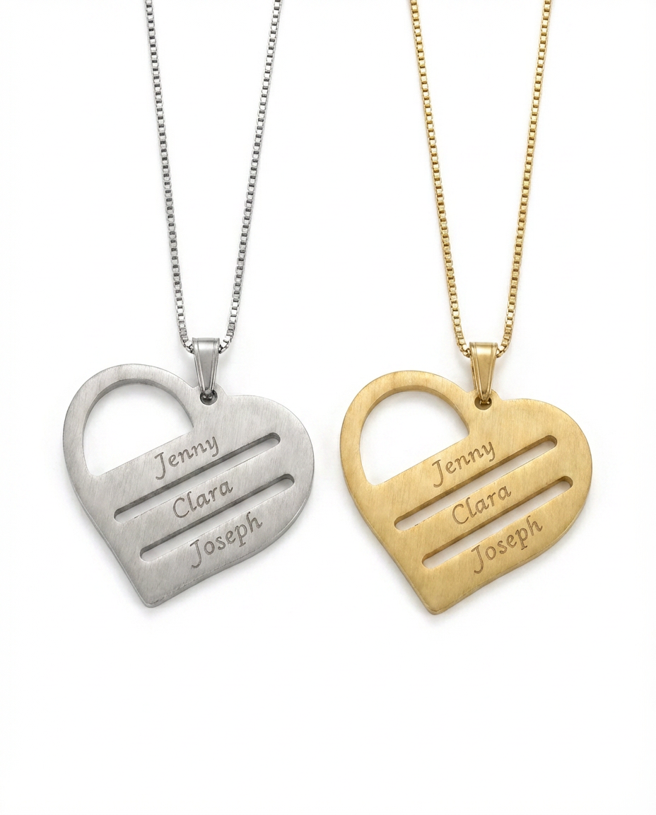 Heart Necklace with Names