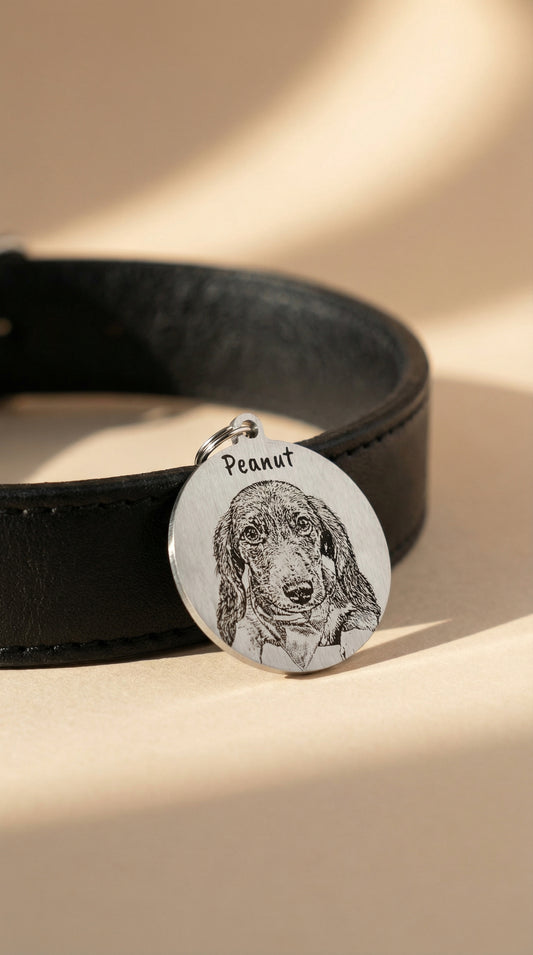 Round Collar Photo Tag