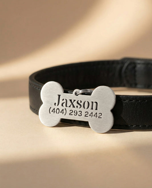 Cutout Name & Phone Bone Tag