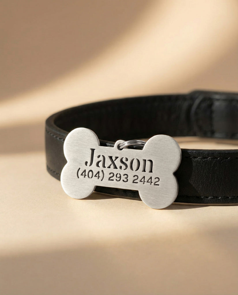 Cutout Name & Phone Bone Tag